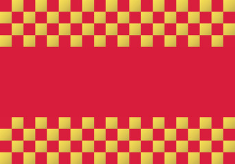 背景：市松模様 和柄 祝い 式 華やか 素材 テクスチャー イベント 金 赤