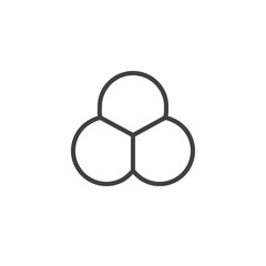 Ozone molecular structure line icon. linear style sign for mobile concept and web design. O3 chemical formula outline vector icon. Symbol, logo illustration. Vector graphics