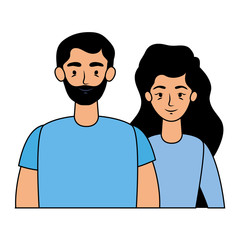 young lovers couple avatars characters