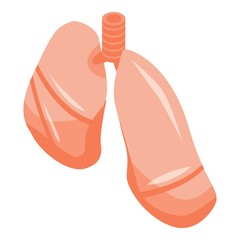 Lungs icon. Isometric of lungs vector icon for web design isolated on white background
