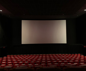 A cinema auditorium with screen