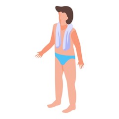 Kid beach towel icon. Isometric of kid beach towel vector icon for web design isolated on white background