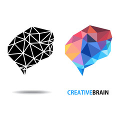 Design conceptual polygon Style Brain, Vector  Illustration.on white background.
