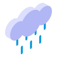 Rainy cloud icon. Isometric of rainy cloud vector icon for web design isolated on white background