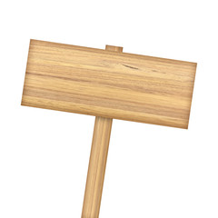 Wooden sign isolated on white background