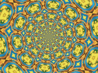 Colorful digital graphic kaleidoscope symmetry mandala style in laser light sunray trial pattern, Tie Dye , spiderweb art abstract background for art projects, banner, business,   card, 3D, template