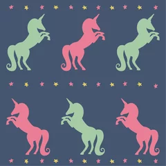 Blackout curtains For her Unicorn silhouette for birthday invitation, vector