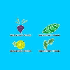 Healthy food logo design collection