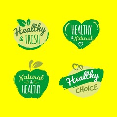 Healthy food logo design collection