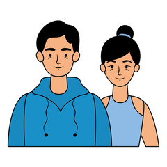 young lovers couple avatars characters
