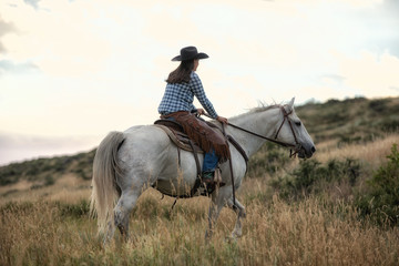 cowgirl on horse
