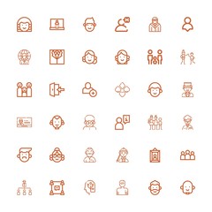 Editable 36 member icons for web and mobile