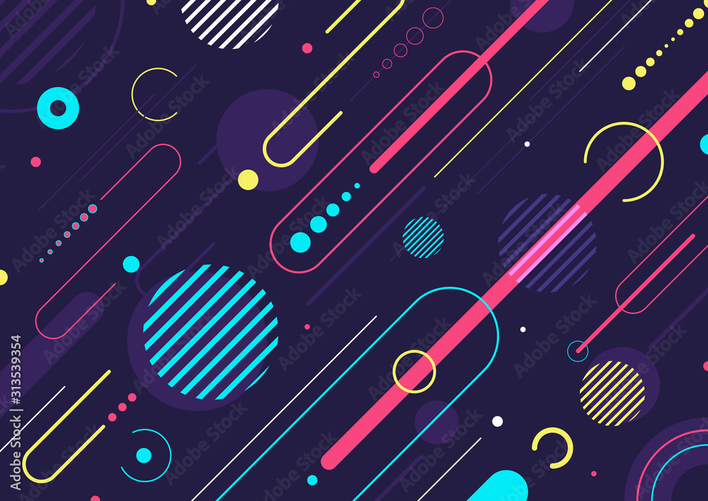 Poster creative abstract dynamic geometric elements pattern design and background.
