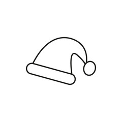 Santa Hat Outline Icon on white background. eps10