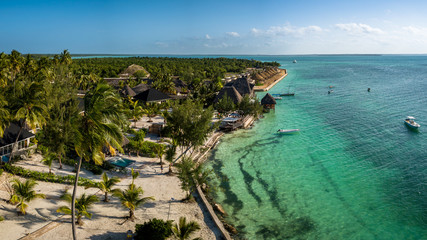 Beautiful beach on a sunny day on Zanzibar Tanzania