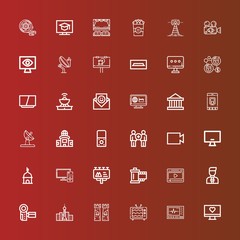 Editable 36 television icons for web and mobile