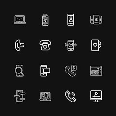 Editable 16 telephone icons for web and mobile