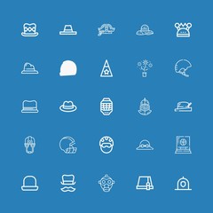 Editable 25 headgear icons for web and mobile