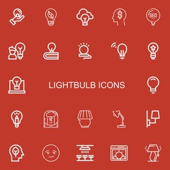 Editable 22 lightbulb icons for web and mobile