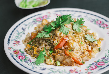 pork fried rice  on dish