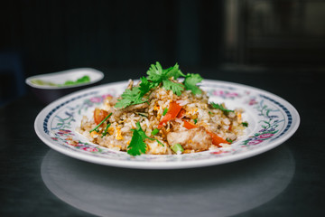 pork fried rice  on dish