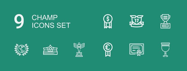 Editable 9 champ icons for web and mobile