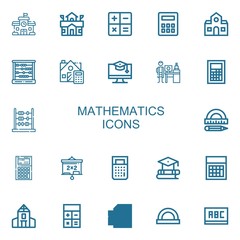 Fototapeta na wymiar Editable 22 mathematics icons for web and mobile
