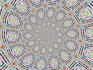 Colorful digital graphic kaleidoscope symmetry mandala style in laser light sunray trial pattern, Tie Dye , spiderweb art abstract background for art projects, banner, business,   card, 3D, template