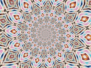 Colorful digital graphic kaleidoscope symmetry mandala style in laser light sunray trial pattern, Tie Dye , spiderweb art abstract background for art projects, banner, business,   card, 3D, template