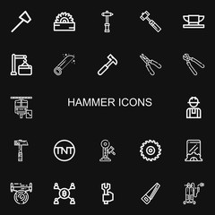Fototapeta na wymiar Editable 22 hammer icons for web and mobile