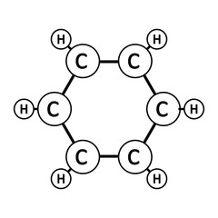 Benzene molecule icon.