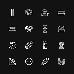 Editable 16 bread icons for web and mobile