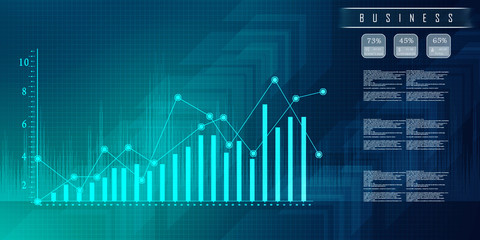 2d rendering Stock market online business concept. business Graph 