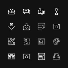 Editable 16 address icons for web and mobile