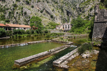 Fototapeta premium Boundaries of a fortress around the town of Kotor, Montenegro