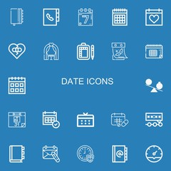 Editable 22 date icons for web and mobile