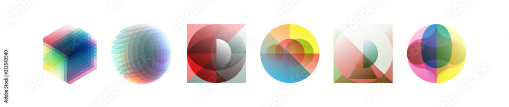 Wall mural abstract geometric design. vector illustration made of various overlapping elements. applicable for 