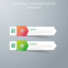 Info graphic template with 2 options, workflow, process chart, diagram, annual report, web design, steps or processes. - Vector