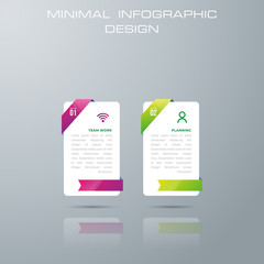Infographic template with 2 options, workflow, process chart,Timeline infographics design vector can be used for workflow layout, diagram, annual report, web design, steps or processes. - Vector