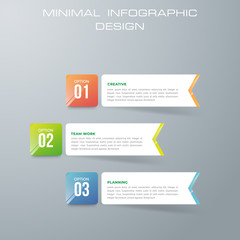 Info graphic template with 3 options, workflow, process chart,Timeline info graphics design vector, diagram, annual report, web design, steps or processes. - Vector