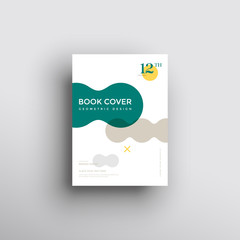 Fototapeta premium Brochure background with geometric shapes, book cover design 