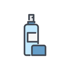 Spray bottle color line icon. Deodorant spray vector outline colorful sign.