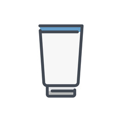 Hand cream tube color line icon. Toothpaste tube package vector outline colorful sign.