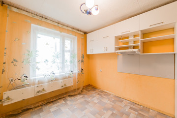 Russia, Moscow- September 05, 2019: interior room apartment modern bright cozy atmosphere. general cleaning, home decoration, preparation of house for sale