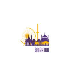 Obraz premium Brighton city emblem. Colorful buildings. Vector illustration.