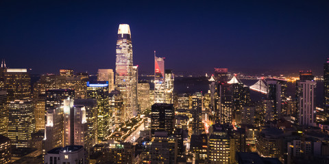 San Francisco Skyline Illuminated at Night