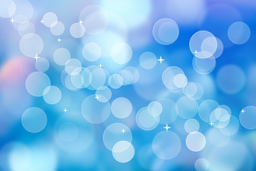 Abstract blue color bokeh background.