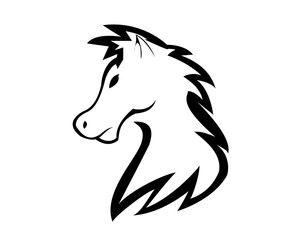 simple vector horse logo design