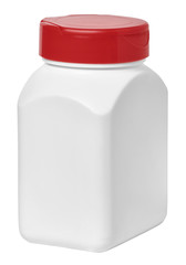 Pill jar mockup isolated. Supplement bottle. Pharmacy tablet or capsule medical container