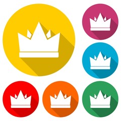 Crown icon isolated with long shadow